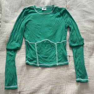 Green Long Sleeve Top